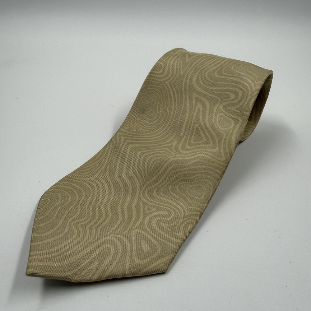 The Macallan Tie Mens One Size Beige Silk Woodgrain Whiskey Scotch Barrel
